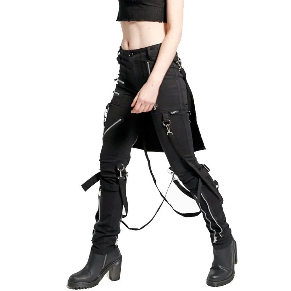 NWT Womens Bumflap Extreme Bondage Gothic Punk Rocker Cyber Steampunk Emo Pants - Picture 3 of 7